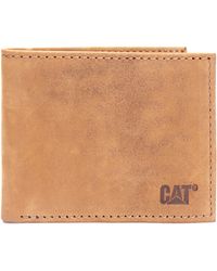 Caterpillar - Leather Bifold Wallet With Id Window - Lyst