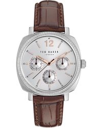 Ted Baker - Gents Brown Croco Eco Genuine Leather Strap Watch - Lyst