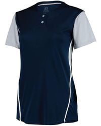 Russell - 2-button Color Block Jersey-stylish Short Sleeve Softball Shirt For Active - Lyst