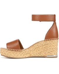 Franco Sarto - S Clemens Raffia Espadrille Wedge Sandals Cognac Brown Leather 11w - Lyst