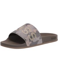 black and gold hugo boss sliders