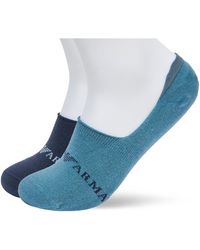 Emporio Armani - , 3-pack Footie Socks, Marine/nude/avio, Large - Lyst