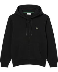 Lacoste - Non-brushed Fleece Half Zip Hoodie - Lyst