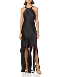 BCBGMAXAZRIA Halter Midaxi Dress in Black | Lyst