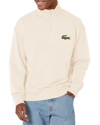 Lacoste - Zip High Neck Organic Cotton Sweatshirt - Lyst