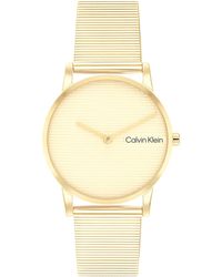 Calvin Klein - Stainless Steel Slim Case And Mesh Bracelet - Minimalistic Style - Water Resistant To 3atm/30 Meters - Premium Fashion Timepiece - Lyst