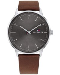 Tommy Hilfiger - Quartz Stainless Steel And Leather Strap Casual Watch - Lyst
