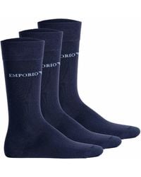 Emporio Armani - , 3-pack Short Socks, Marine/marine/marine, One Size - Lyst