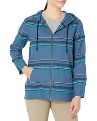 Pendleton - Womens Blue Multi Stripe Zip Front Wool Hoodie Hooded Sweatshirt - Lyst