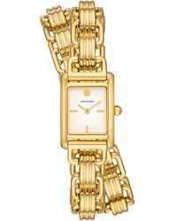 Tory Burch - Mini Eleanor Two-tone Stainless Steel Double-wrap Watch - Lyst