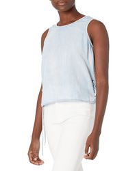 Michael Stars - Linen Denim Tank With Side Lace Up - Lyst