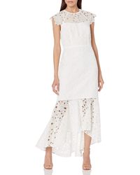 Shoshanna - High-low Cap Sleeve All-over Lace Dress - Lyst