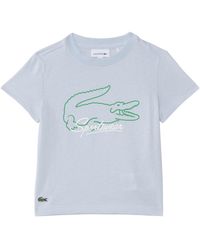 Lacoste - Short Sleeve Crew Neck Large Graphic Tee Shirt - Lyst