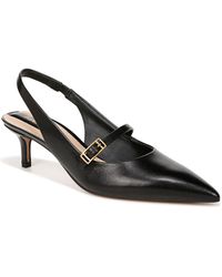 Franco Sarto - S Khloe Pointed Toe Slingback Kitten Heel Black Leather 5.5 M - Lyst