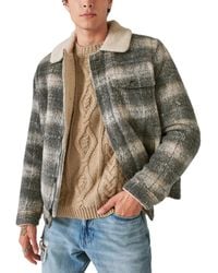Lucky Brand - Plaid Faux Shearling Lined Trucker Jacket - Lyst