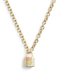 COACH - Signature Rainbow Quilted Lock Pendant Necklace - Lyst