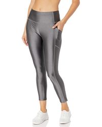 Calvin Klein Metallic Shine High Waist Side Pocket Tight Leggings - Grau