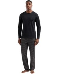 Emporio Armani - Pattern Mix Pajama Pant And Long Sleeve Tee Set - Lyst