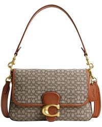 COACH - Mini Signature Jacquard Soft Tabby Shoulder Bag Cocoa Burnished Amber One Size - Lyst