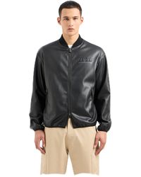 Emporio Armani - A | X Armani Exchange Embossed Faux Leather Bomber Jacket - Lyst