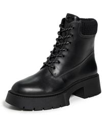 COACH - Leah Platform Leather Lace-up Bootie - Lyst