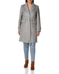 Vince Camuto - Mixed Fabric Wool Coat - Lyst