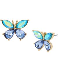 Betsey Johnson - S Butterfly Gem Stud Earrings - Lyst