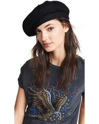 Brixton Audrey Straw Beret (black/white 