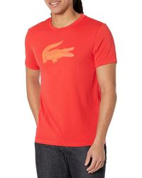 Lacoste - Contemporary Collection's Short Sleever Regular-fit Ultra Dry Croc Graphic Tee Shirt - Lyst