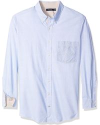 Nautica Mens Long Sleeve Horizontal Stripe Oxford Button Down Shirt