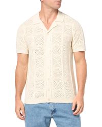 Lucky Brand - Crochet Camp Collar Short Sleeve Shirt - Lyst