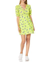 French Connection - Feuille Tropical Printed Puff Sleeve Mini Dress - Lyst