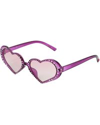 Betsey Johnson - Glam & Glitter Heart Sunglasses - Lyst