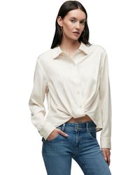 Hudson Jeans - Long Sleeve Knotted Front Button Down Shirt - Lyst