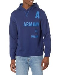 Emporio Armani - A|x Armani Exchange Mens Back To Front Logo Jersey Hooded Sweatshirt - Lyst