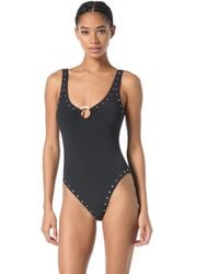 Michael Kors - Swimwear Crepe Solids Scoop Neck One Piece - Lyst