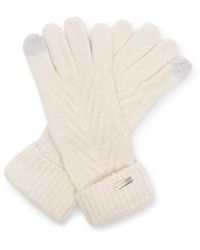 Steve Madden - Lurex Infused Chevron Knit Glove- Ivory - Lyst