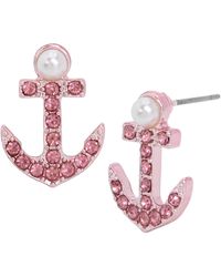 Betsey Johnson - S Anchor Stud Earrings - Lyst