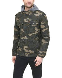 Levi's - Washed Cotton Hooded Military Jacket - Lyst