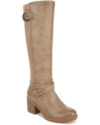 Dr. Scholls - Dr. Scholl's S Prairie Knee High Block Heel Tall Boot Taupe Smooth 7.5 M - Lyst