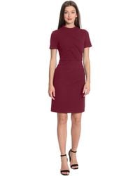 Maggy London - Pintuck Detailed Mock Neck Dress Career Office Workwear Occasion Event Guest Of - Lyst