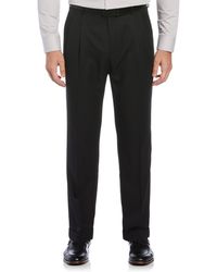Perry Ellis - Classic Fit Elastic Waist Double Pleated Cuffed Pant - Lyst