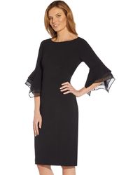 Adrianna Papell - Crepe Bell Sleeve Cocktail Dress - Lyst
