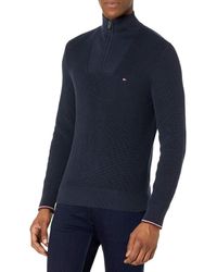 Tommy Hilfiger - Long Sleeve Cotton Quarter Zip Pullover Sweater - Lyst