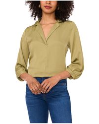 Vince Camuto - Collared V-neck Long Sleeve Blouse - Lyst