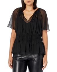 Theory - Silk Smocked Blouse - Lyst