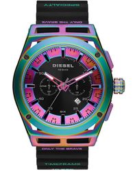 DIESEL - 48mm Timeframe Quartz Stainless Steel And Silicone Chronograph Watch - Lyst