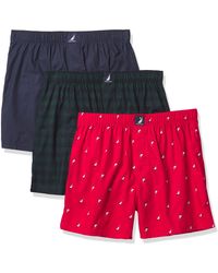 Nautica - Mens Classic Cotton 3-pack Woven Boxer Shorts - Lyst