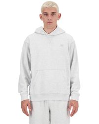 New Balance - Athletics French Terry Hoodie In Grey Cotton Fleece - Lyst