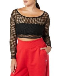 Champion - Making The Cut Season 3 Episode 2 Collab Winning Look Long Sleeve Mesh Crop Top Shirt - Lyst